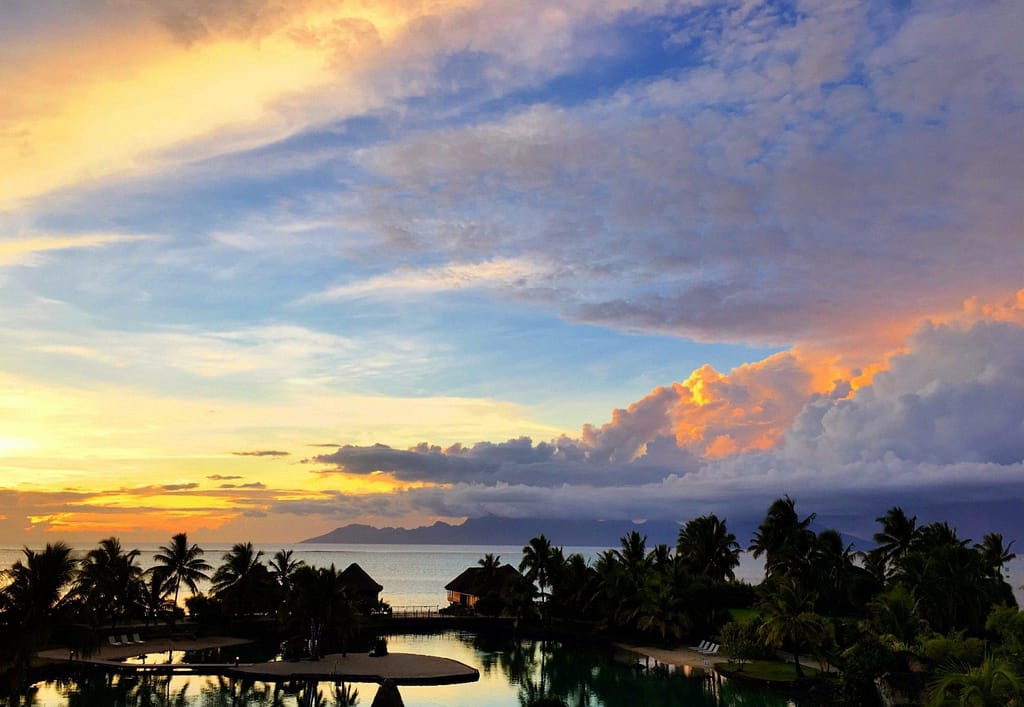 Sunset off Tahiti