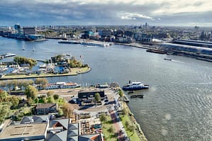 aerial view of amsterdam