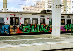 Graffiti on subway