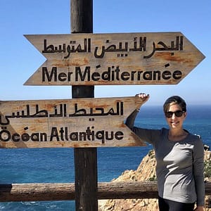 Place where you can see both the Atlantic Ocean and the Mediterranean Sea