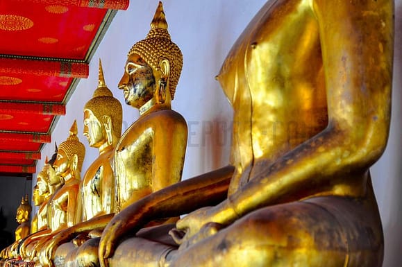 Bangkok Thailand Golden Buddhas. 