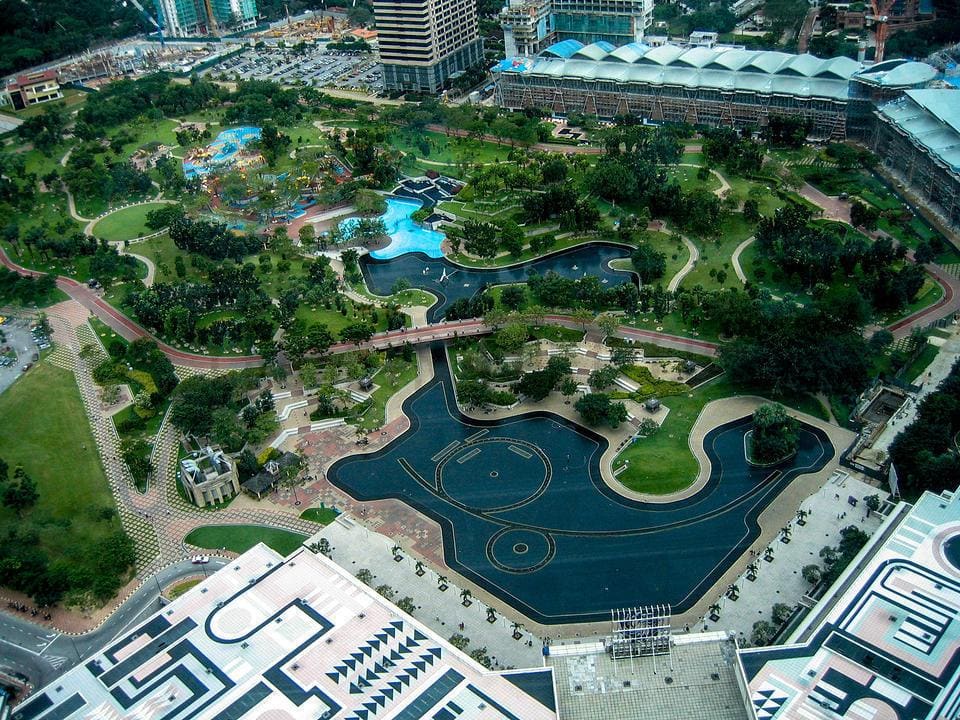 The plaza below Petronas Towers