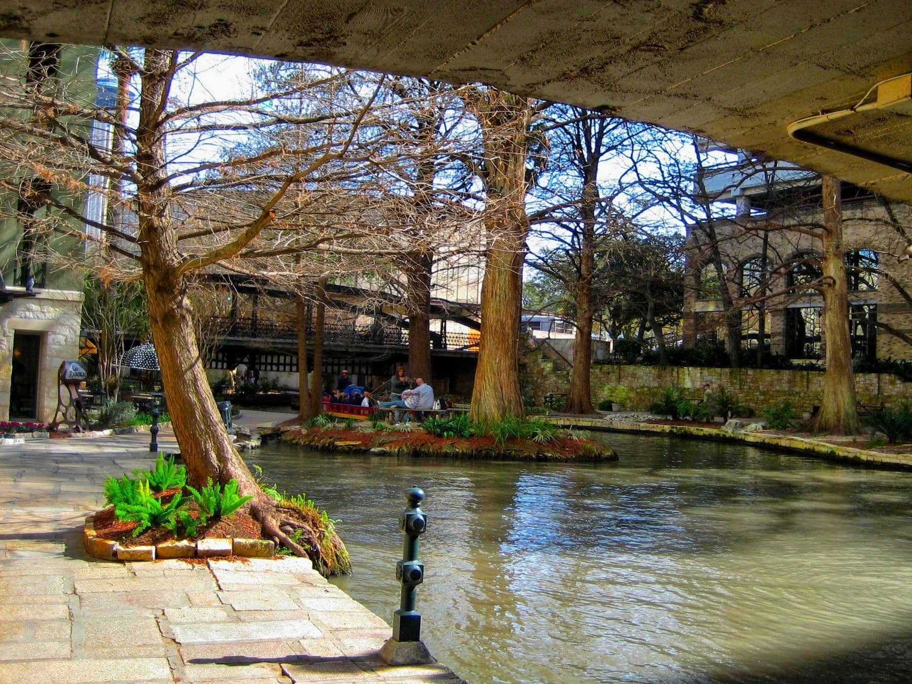 San Antonio, Texas: A “river walks” through it. (Get it?)