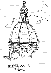 A sketch of The Duomo in Florence Italy